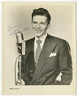 Frank Sinatra Signed and Inscribed 8x10-inch Black and White CBS Radio Show Photo 